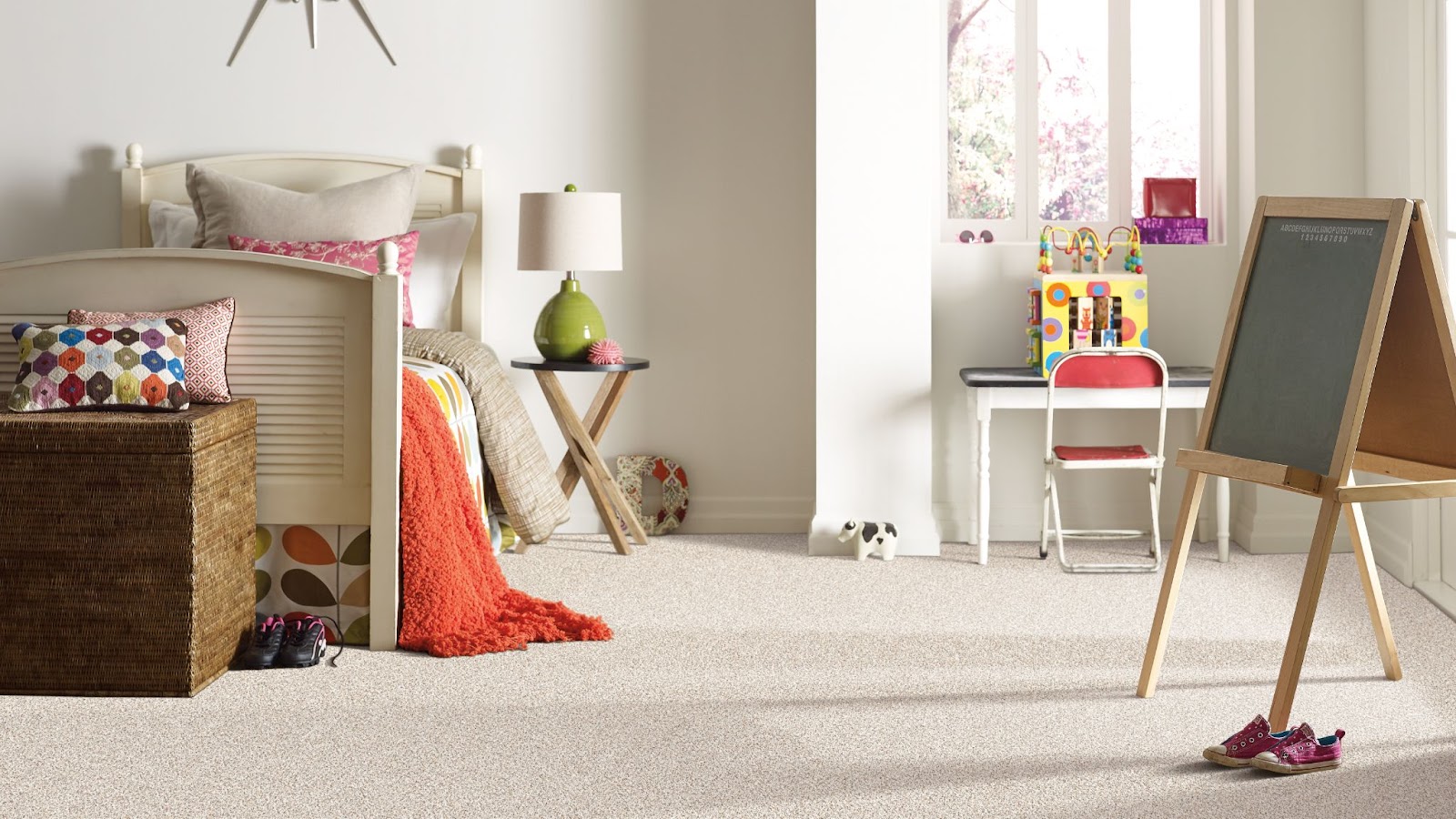 New carpet in a children's bedroom, installation services available